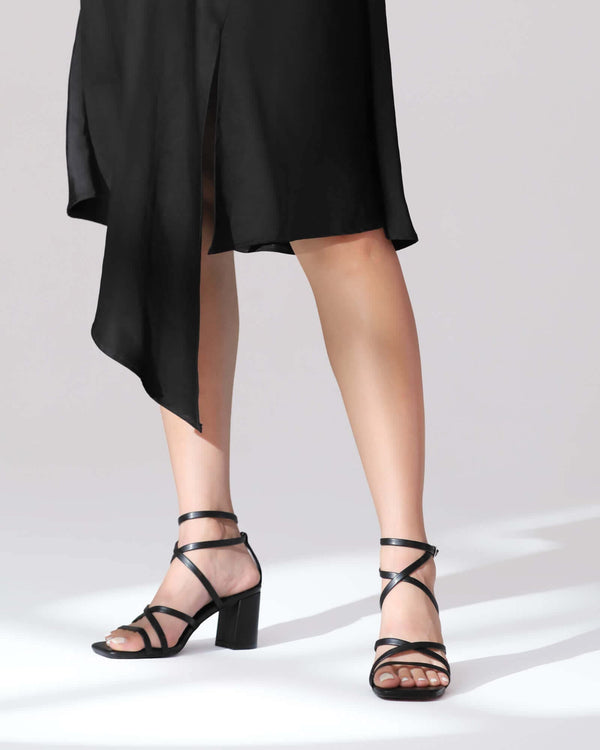 Women Square Toe Heeled Sandals
