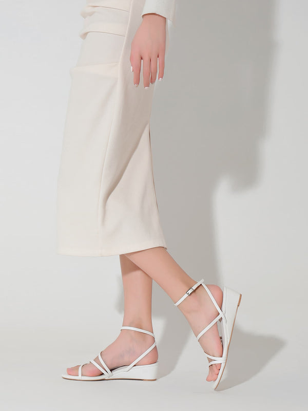 Strappy Ankle Wedge Sandals