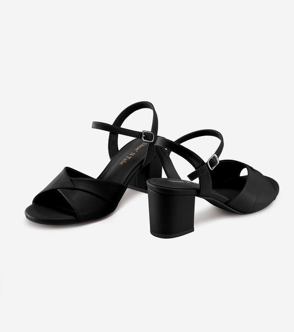Chunky Block Mid Heel Sandals
