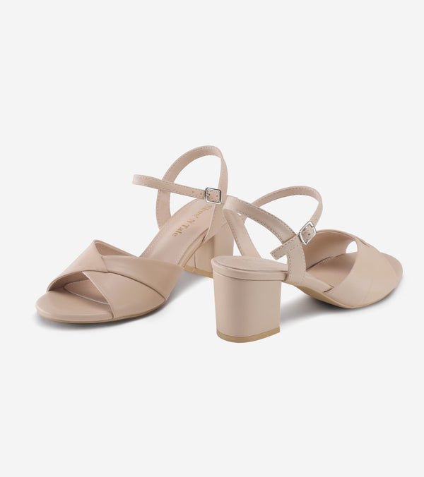 Chunky Block Mid Heel Sandals