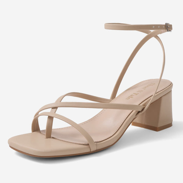 Ankle Strap Sauare Toe Sandals