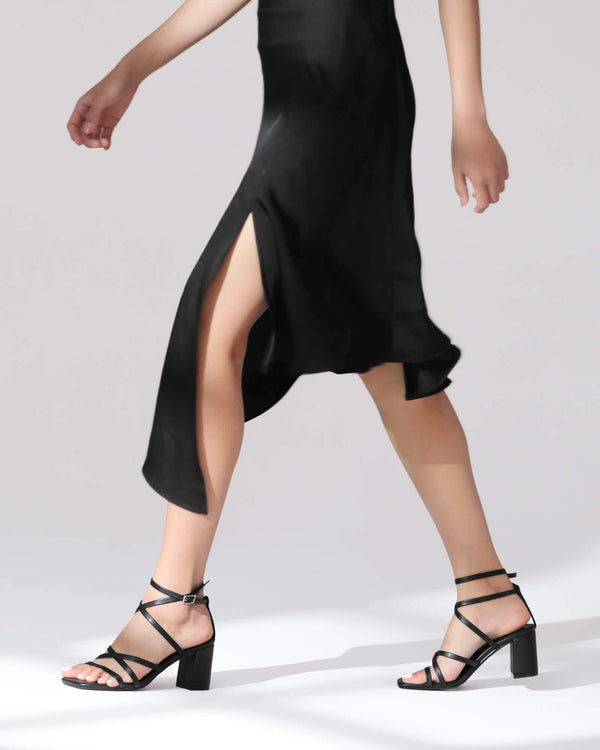 Women Square Toe Heeled Sandals