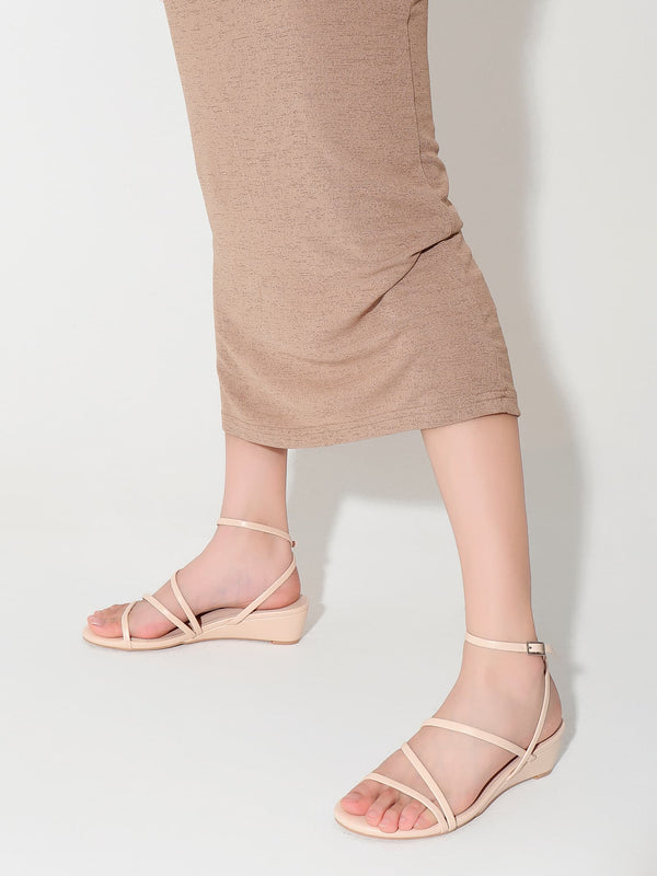 Strappy Ankle Wedge Sandals