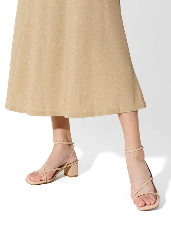 Ankle Strap Sauare Toe Sandals
