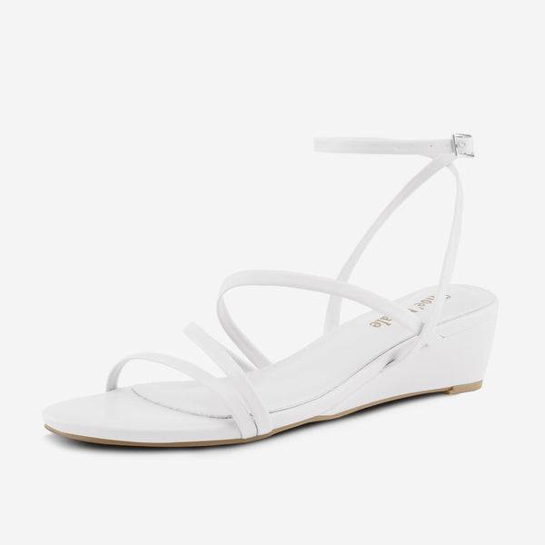 Strappy Ankle Wedge Sandals