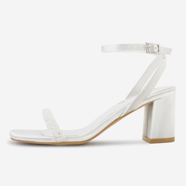 Pearl Strappy Heels for Women