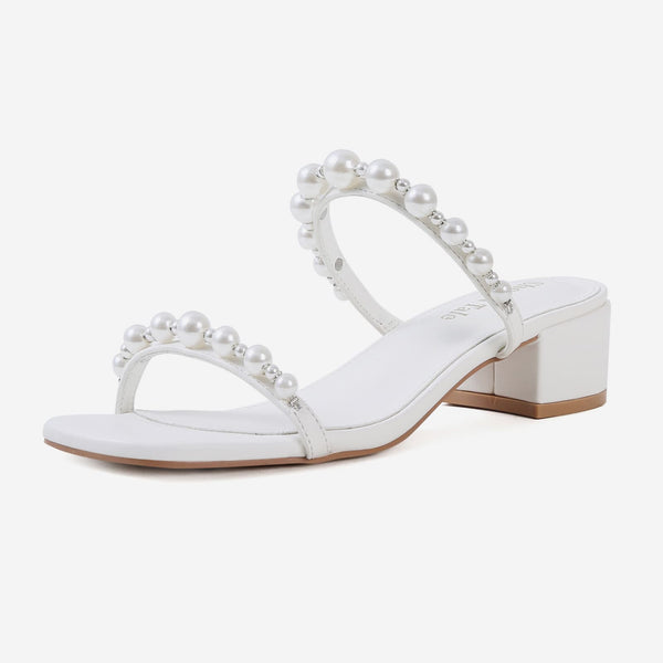 Pearl Low Square Toe Sandals