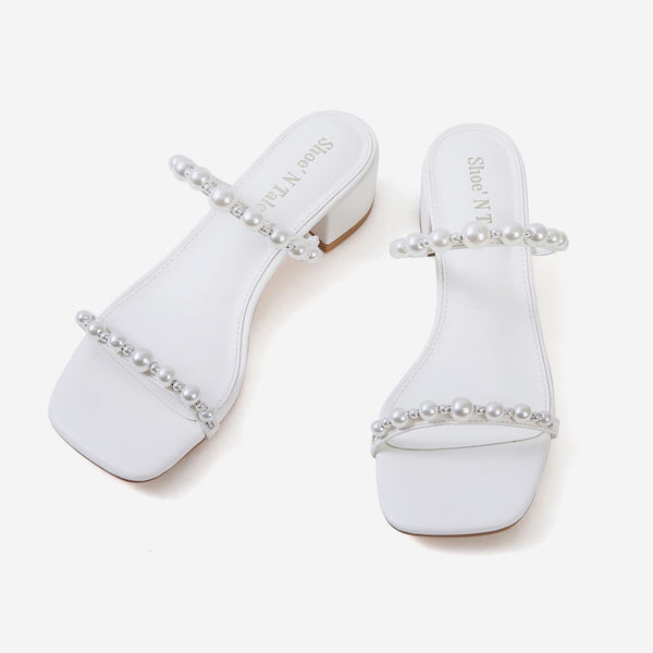 Pearl Low Square Toe Sandals