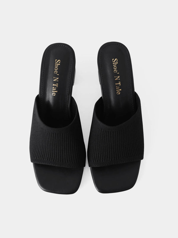 Women Knit Heeled Sandals
