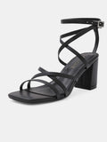 Women Square Toe Heeled Sandals