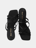 Women Slip On Strappy Heels