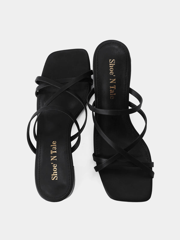 Women Slip On Strappy Heels