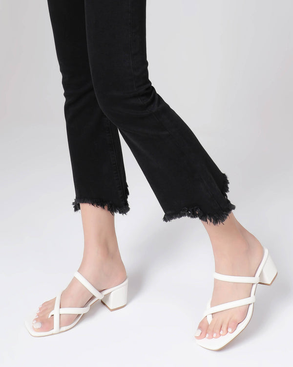 Women Low Block Slides Mules