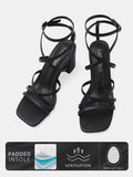Women Square Toe Heeled Sandals