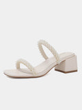Women Slip On Pearl Heels