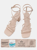 Women Square Toe Heeled Sandals
