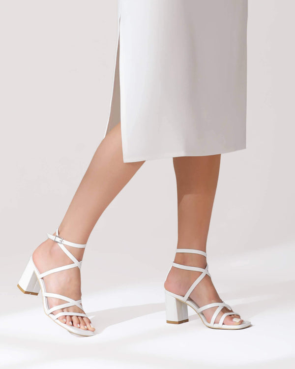 Women Square Toe Heeled Sandals