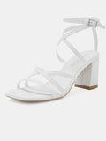 Women Square Toe Heeled Sandals