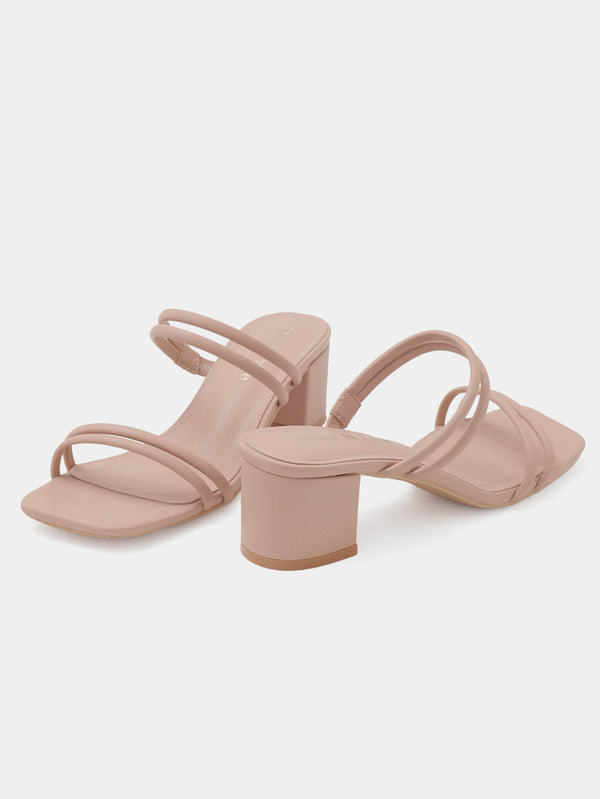 Women Low Block Strappy Heel