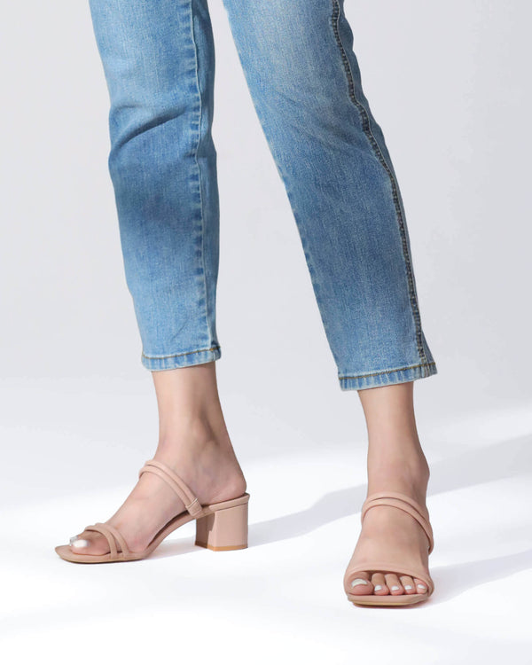 Women Low Block Strappy Heel