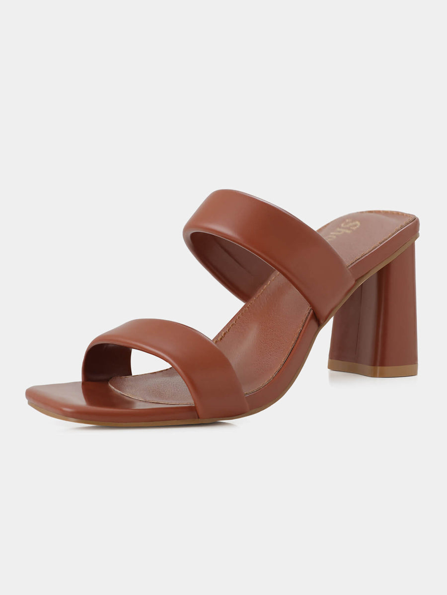 Brown chunky sandal heels top