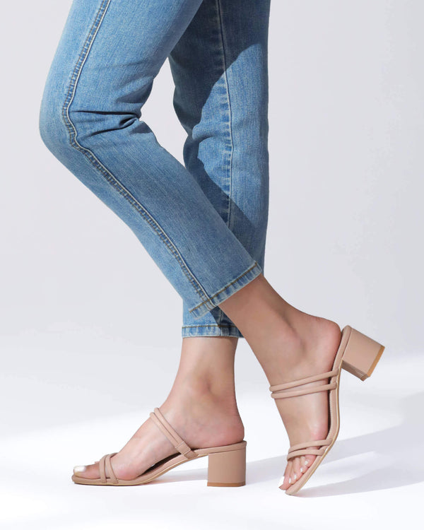 Women Low Block Strappy Heel
