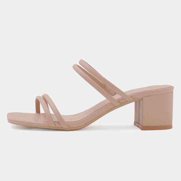 Women Low Block Strappy Heel