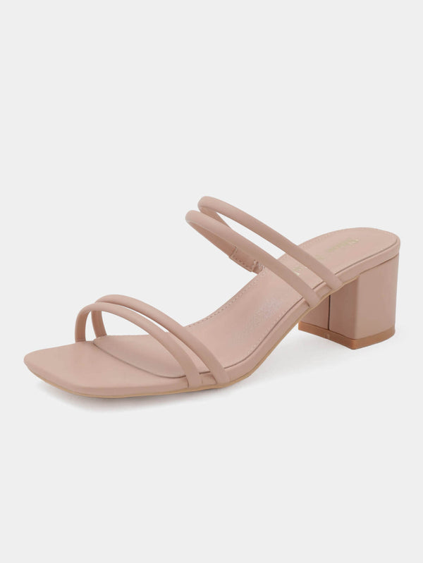 Women Low Block Strappy Heel