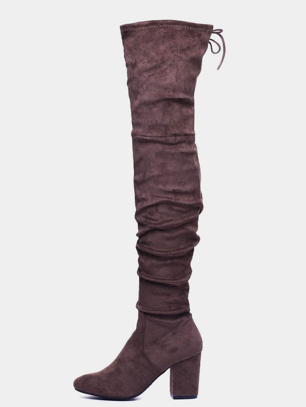 Slothful Thigh High Snow Boots