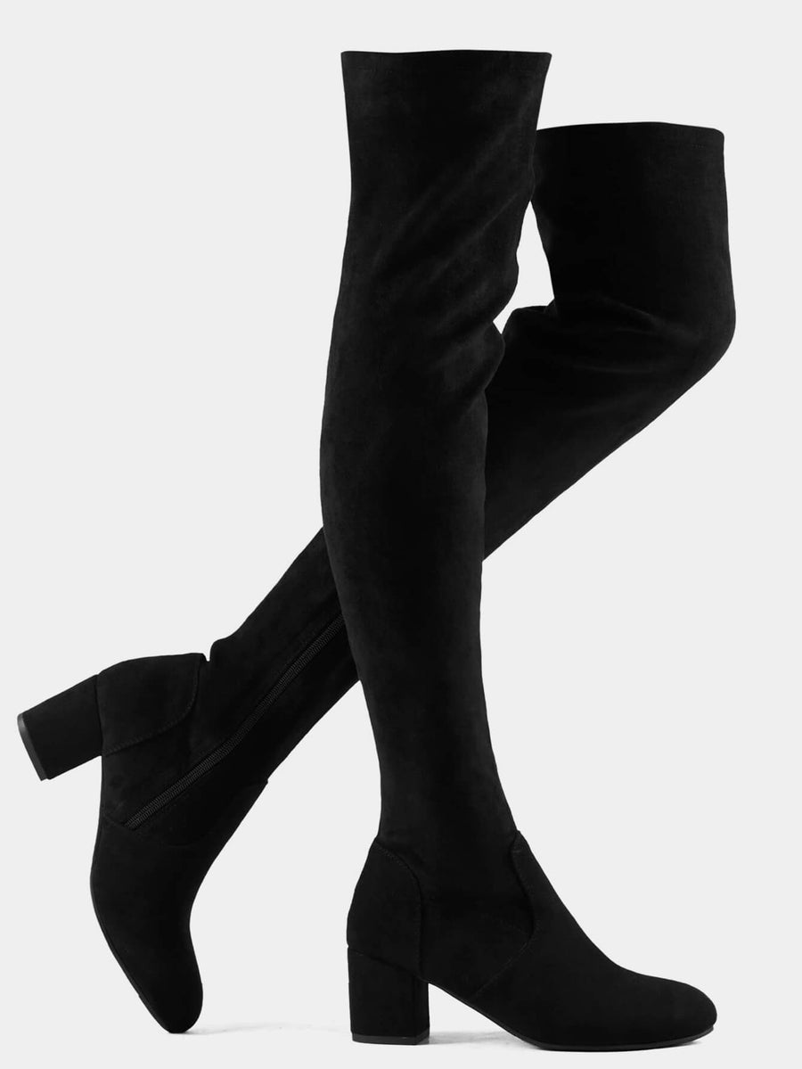 Women Stretch Suede Boots