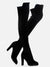 Faux Suede Chunky Heel Boots
