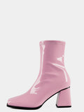 Chunky Block Heel Ankle Boots