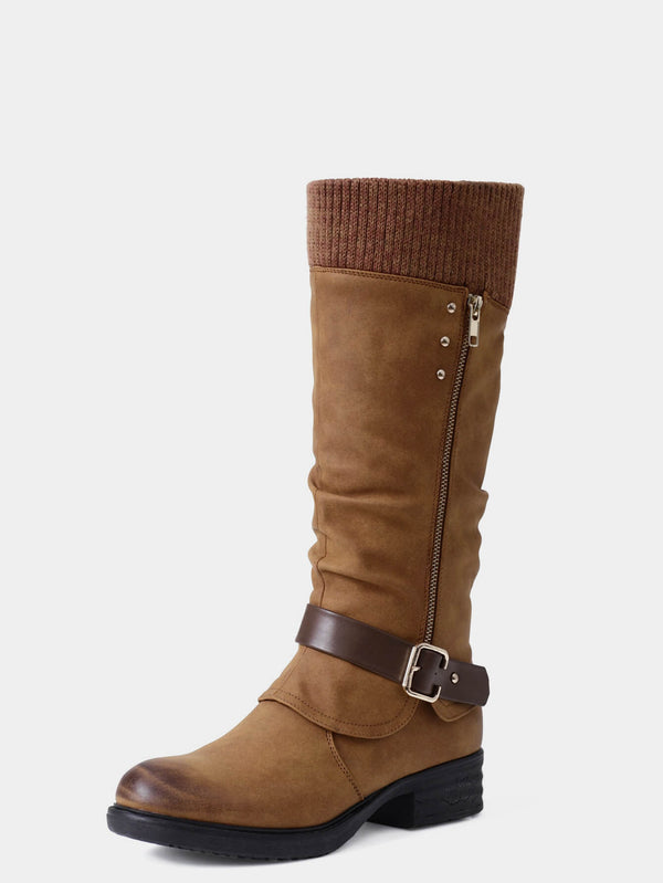 Knee High Chunky Heel Boots