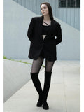 Faux Suede Chunky Mid Heel Boot