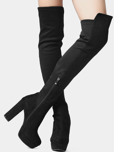 Women Chunky Heel Platform Boots