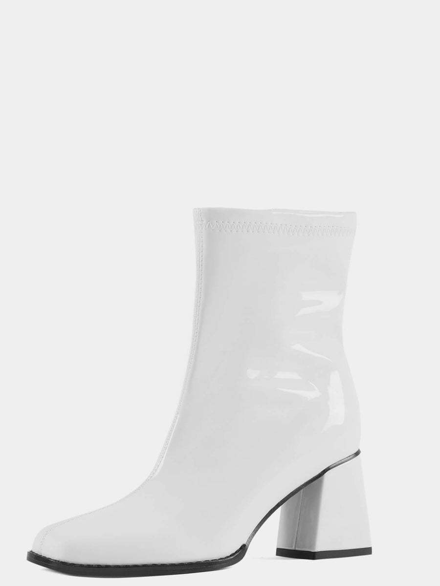 Buy Twenty Dresses by Nykaa Fashion Off White Ruched Ankle Length Block  Heel Boots Online