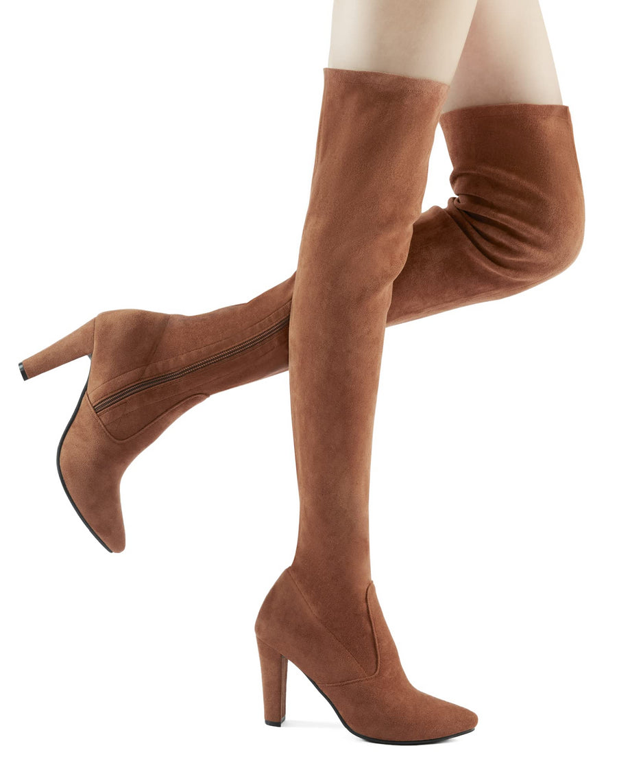 Women Stretch Chunky Heel Boots