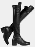 Faux Suede Chunky Mid Heel Boot