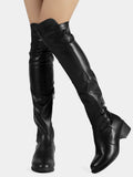 Faux Suede Chunky Mid Heel Boot