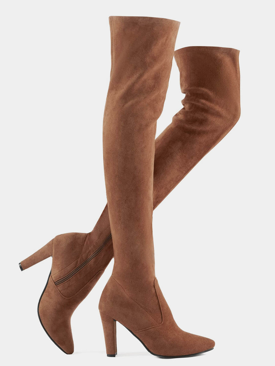 Women Stretch Chunky Heel Boots