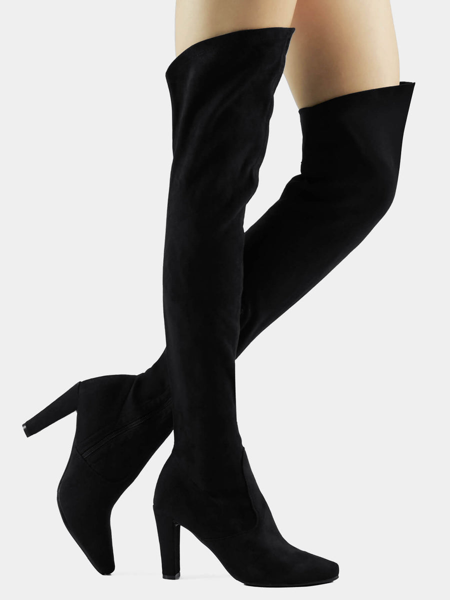 Women Stretch Suede Boots